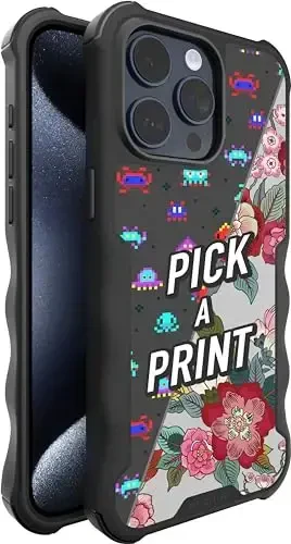 Smartish® iPhone 15 Pro Max Protective Magnetic Case - Gripzilla Compatible with MagSafe [Rugged Heavy Duty Grip Armor Cover] w/Drop Tested Protection for Apple iPhone 15 Pro Max - Custom Prints - 1