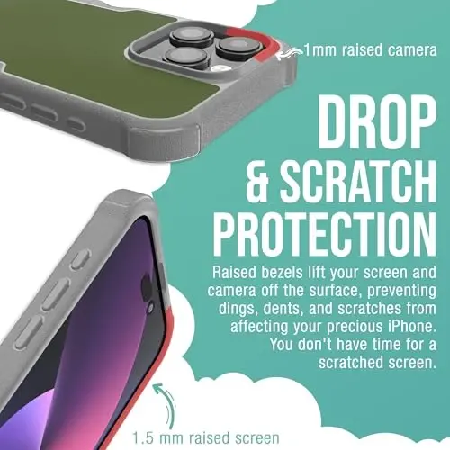 Smartish® iPhone 15 Pro Max Protective Magnetic Case - Gripzilla Compatible with MagSafe [Rugged Heavy Duty Grip Armor Cover] w/Drop Tested Protection for Apple iPhone 15 Pro Max - Lost in The Moss - 4