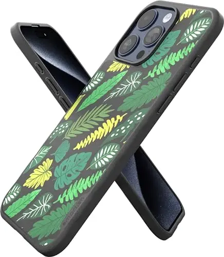 Smartish® iPhone 15 Pro Max Manyetik Kılıf - MagSafe ile Uyumlu Gripmunk [Hafif + Koruyucu] Apple iPhone 15 Pro Max için Mikrofiber Astarlı İnce/İnce Kavrama Kapağı - Leaf Me Alone 