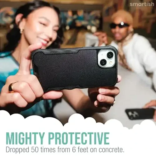 Smartish® iPhone 15 Pro Max Protective Magnetic Case - Gripzilla Compatible with MagSafe [Rugged Heavy Duty Slim Grip Armor Cover] w/Drop Tested Protection for Apple iPhone 15 Pro Max - Spaced Out - 3