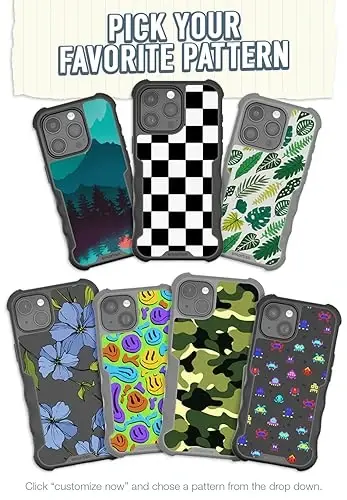 Smartish® iPhone 15 Pro Protective Magnetic Case - Gripzilla Compatible with MagSafe [Rugged + Tough] Heavy Duty Grip Armored Cover w/Drop Tested Protection for Apple iPhone 15 Pro - Custom Prints - 2