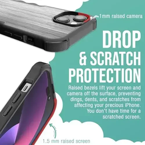 Smartish® iPhone 15 Protective Magnetic Case - Gripzilla Compatible with MagSafe [Rugged + Tough] Heavy Duty Grip Armored Slim Cover w/Drop Tested Protection for Apple iPhone 15 - Graspin' Aspen - 4