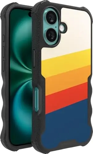 Smartish® iPhone 16 Koruyucu Manyetik Kılıf - Gripzilla MagSafe Uyumlu [Sağlam + Dayanıklı] Ağır Hizmet Tipi Kavrama Zırhlı İnce Kapak, Apple iPhone 16 için Düşme Testi Yapılmış Koruma ile - Striped Up - SMARTISH