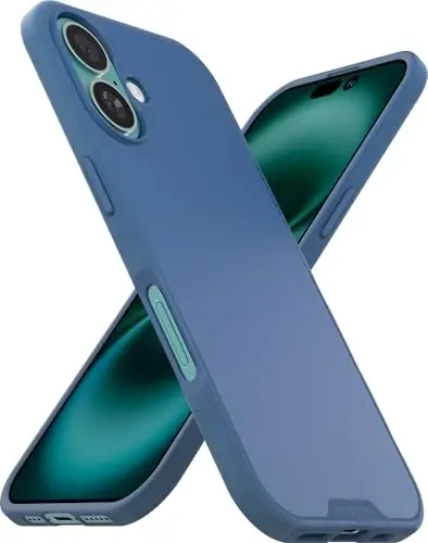 Smartish® iPhone 16 Magnetic Case - Gripmunk Compatible with MagSafe [Lightweight + Protective] Slim & Thin Grip Cover with Microfiber Lining for Apple iPhone 16 - Blues on The Green - 1