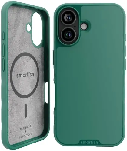 Smartish® iPhone 16 Magnetic Case - Gripmunk Compatible with MagSafe [Lightweight + Protective] Slim & Thin Grip Cover with Microfiber Lining for Apple iPhone 16 - So Jaded 