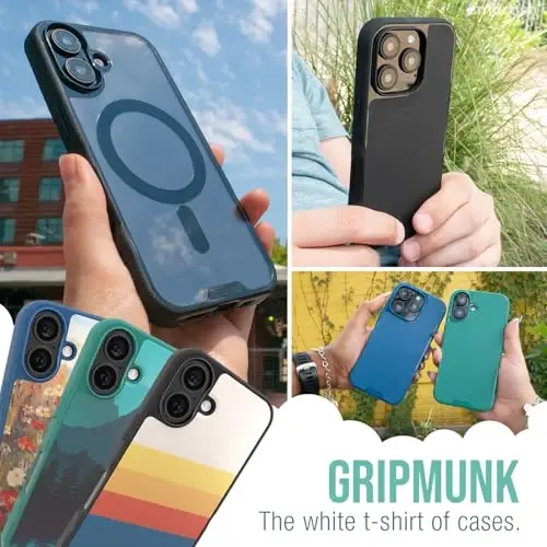 Smartish® iPhone 16 Magnetic Case - Gripmunk Compatible with MagSafe [Lightweight + Protective] Slim & Thin Grip Cover with Microfiber Lining for Apple iPhone 16 - Wildflower Fields - SMARTISH (1)
