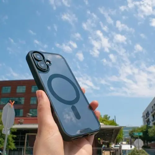 Smartish® iPhone 16 Magnetic Case - Gripmunk MagSafe bilan mos [Yengil + Himoya] Apple iPhone 16 uchun Microfiber qoplamali ingichka va yupqa qopqoq - Striped Up - 2