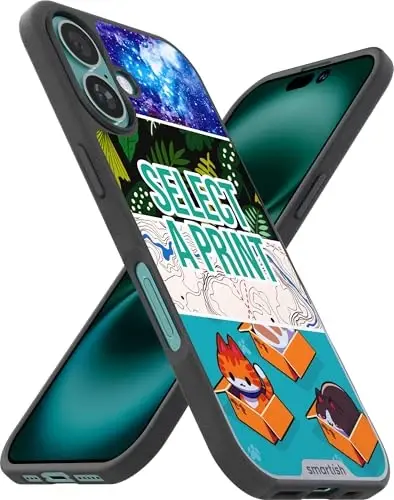 Smartish® iPhone 16 Magnetic Case - Gripmunk Compatible with MagSafe [Lightweight + Protective] Slim & Thin Grip Cover with Microfiber Lining for Apple iPhone 16 - Custom Prints - SMARTISH