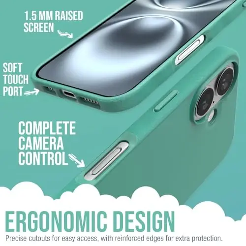 Smartish® iPhone 16 Magnetic Case - Gripmunk Compatible with MagSafe [Lightweight + Protective] Slim & Thin Grip Cover with Microfiber Lining for Apple iPhone 16 - So Jaded - 3