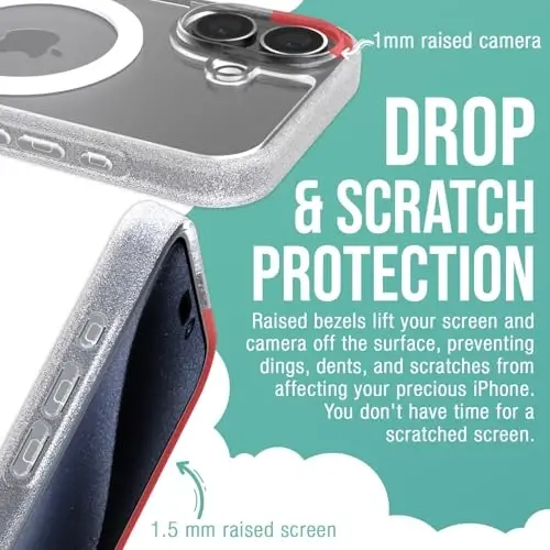 Smartish® iPhone 16 Magnetic Case - Gripmunk Compatible with MagSafe [Lightweight + Protective] Slim & Thin Grip Cover with Microfiber Lining for Apple iPhone 16 - Clearly Clear - 4