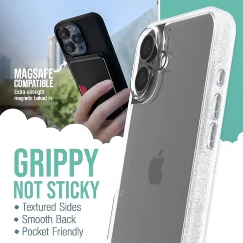 Smartish® iPhone 16 Plus Clear Case - Gripmunk [Lightweight + Protective] Slim Drop Tested Ultra Thin Grip Cover for Apple iPhone 16 Plus - Clearly Clear - SMARTISH (1)