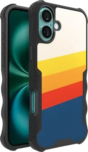 Smartish® iPhone 16 Plus himoya qiluvchi magnit g'ilof - Gripzilla MagSafe bilan mos keladi [Mustahkam + Bardoshli] Apple iPhone 16 Plus uchun og'ir yukga chidamli yupqa korpus - Striped Up - SMARTISH
