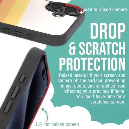 Smartish® iPhone 16 Plus Magnetic Case - Gripmunk MagSafe bilan mos [Yengil + Himoya] Apple iPhone 16 Plus uchun Microfiber qoplamali ingichka va yupqa g'ilof - Striped Up - 6