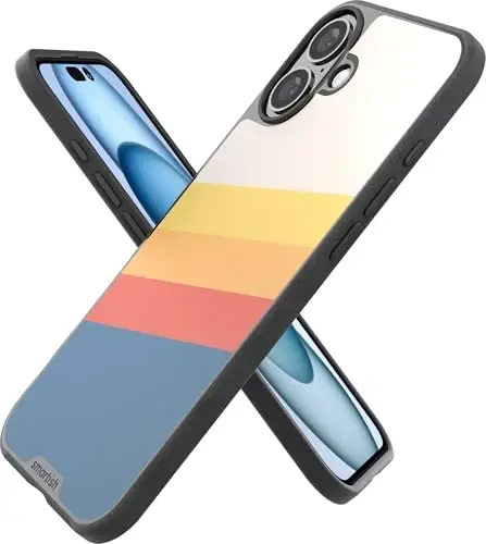 Smartish® iPhone 16 Plus Magnetic Case - Gripmunk MagSafe bilan mos [Yengil + Himoya] Apple iPhone 16 Plus uchun Microfiber qoplamali ingichka va yupqa g'ilof - Striped Up 