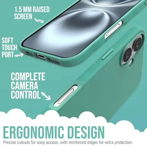 Smartish® iPhone 16 Plus Magnetic Case - Gripmunk MagSafe bilan mos [Yengil + Himoya] Apple iPhone 16 Plus uchun Microfiber qoplamali ingichka va yupqa qopqoq - So Jaded - 3