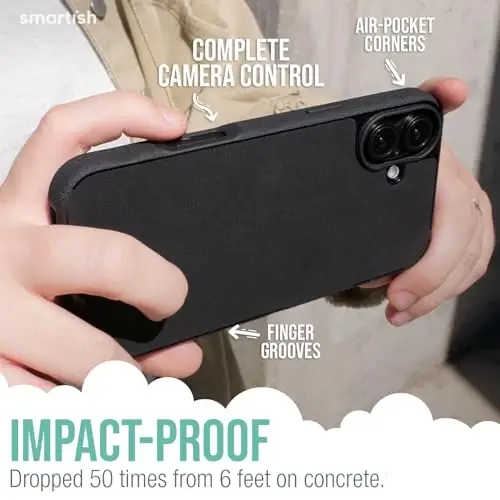 Smartish® iPhone 16 Plus magnitli g‘ilofi - MagSafe bilan mos keluvchi Gripmunk [Yengil + Himoya] Apple iPhone 16 Plus uchun mikrofiber astarlı ingichka va yupqa g‘ilof - Maxsus nashrlar - 3