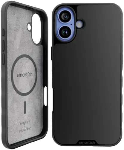 Smartish® iPhone 16 Plus MagSafe Kılıfı - Gripmunk Manyetik İnce Kılıf [Hafif + Koruyucu] Apple iPhone 16 Plus için Mikro Fiber Astarlı İnce Tutma Kapağı - Black Tie Affair - 1