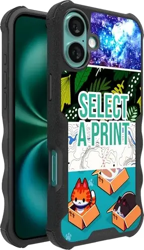 Smartish® iPhone 16 Plus Protective Magnetic Case - Gripzilla Compatible with MagSafe [Rugged + Tough] Heavy Duty Armor Slim Cover w/Drop Tested Protection for Apple iPhone 16 Plus - Custom Prints 