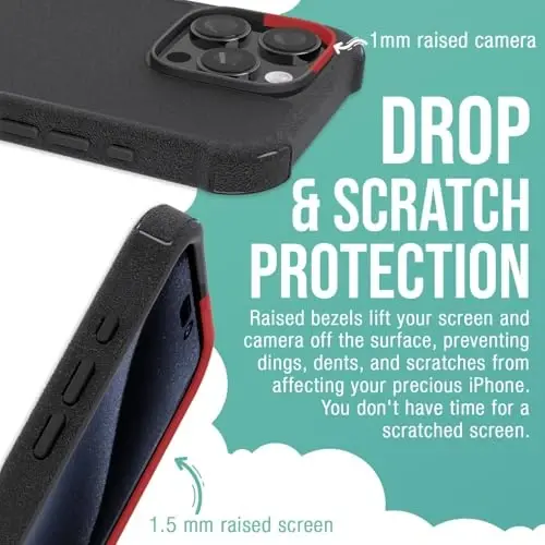 Smartish® iPhone 16 Pro Himoya Qilingan Magnit G‘ilof - MagSafe bilan Mos keladi [Mustahkam + Bardoshli] Apple iPhone 16 Pro uchun Tomchidan Himoya Sinovidan O‘tgan Og‘ir Yukga Mo‘ljallangan Yupqa Qopqoq - Qora Rasmiy Libos - 2