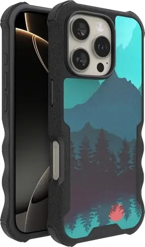 Smartish® iPhone 16 Pro Koruyucu Manyetik Kılıf - Gripzilla, MagSafe ile Uyumlu [Sağlam + Dayanıklı] Ağır Hizmet Tipi Zırh İnce Kılıf, Apple iPhone 16 Pro için Düşme Testi Yapılmış Koruma ile - Moving Mountains - SMARTISH