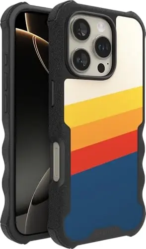 Smartish® iPhone 16 Pro Koruyucu Manyetik Kılıf - MagSafe ile Uyumlu Gripzilla [Sağlam + Dayanıklı] Ağır Hizmet Tipi Zırh İnce Kapak, Apple iPhone 16 Pro için Düşme Testi Yapılmış Koruma - Çizgili 