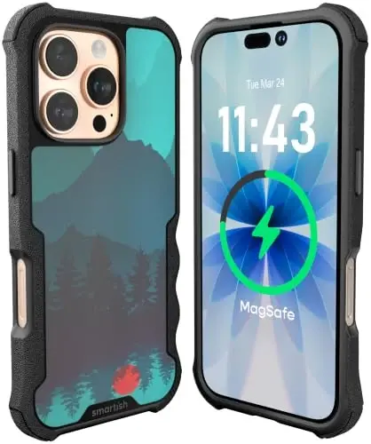 Smartish® iPhone 16 Pro Koruyucu Manyetik Kılıf - MagSafe Uyumlu Gripzilla [Sağlam + Dayanıklı] Apple iPhone 16 Pro için Düşme Testi Korumalı Ağır Hizmet Tipi Zırh İnce Kılıf - Moving Mountains 