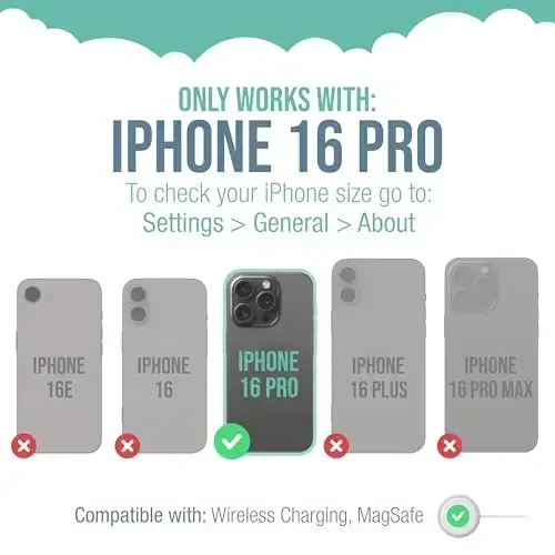 Smartish® iPhone 16 Pro Magnetic Case - Gripmunk Compatible with MagSafe [Lightweight + Protective] Slim & Thin Grip Cover with Microfiber Lining for Apple iPhone 16 Pro - Blues on The Green - 5