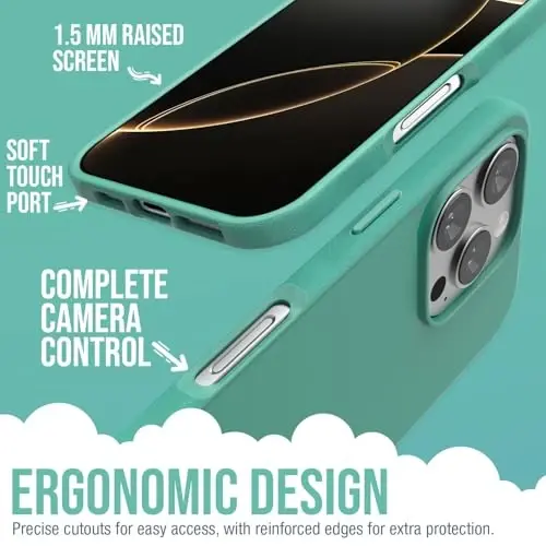 Smartish® iPhone 16 Pro Magnetic Case - Gripmunk Compatible with MagSafe [Lightweight + Protective] Slim & Thin Grip Cover with Microfiber Lining for Apple iPhone 16 Pro - So Jaded - 3