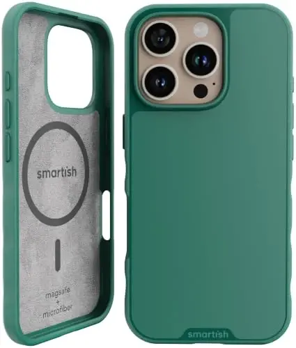 Smartish® iPhone 16 Pro Magnetic Case - Gripmunk Compatible with MagSafe [Lightweight + Protective] Slim & Thin Grip Cover with Microfiber Lining for Apple iPhone 16 Pro - So Jaded 
