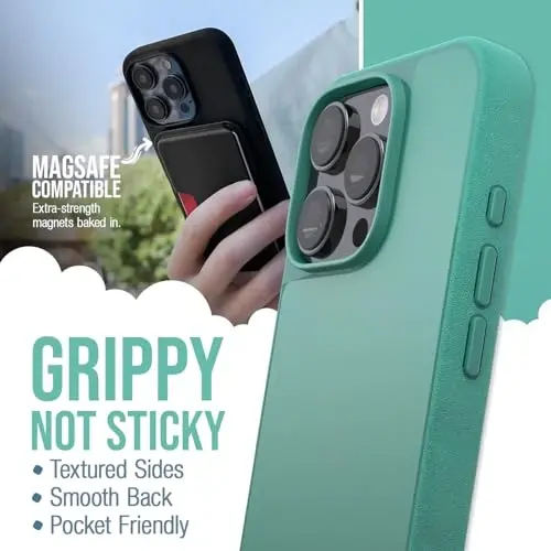 Smartish® iPhone 16 Pro Magnetic Case - Gripmunk MagSafe bilan mos [Yengil + Himoya] Apple iPhone 16 Pro uchun mikrofiber astarli ingichka va yupqa qopqoq - So Jaded - SMARTISH (1)