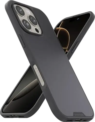 Smartish® iPhone 16 Pro Магнит ховли - Gripmunk MagSafe билан мослашади [Енгил + Ҳимоя қилувчи] Ип ва нозик ҳовли қоплама Apple iPhone 16 Pro учун микрофибра астарли - Black Tie Affair 