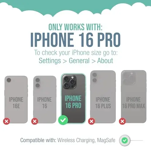 Smartish® iPhone 16 Pro magnitli gʻilofi - MagSafe bilan mos Gripmunk [Yengil + Himoya] Yassi va ingichka tutqichli qoplama, Apple iPhone 16 Pro uchun mikrofiber astarli - Maxsus nashrlar - 5