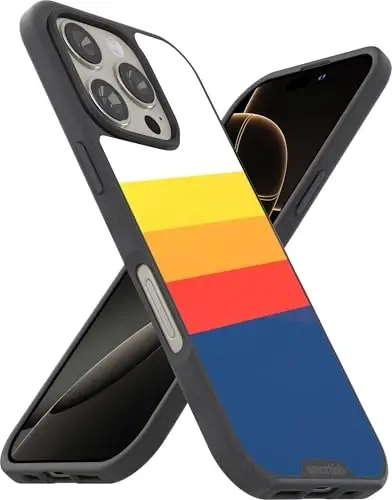 Smartish® iPhone 16 Pro Magnetic Case - Gripmunk Compatible with MagSafe [Lightweight + Protective] Slim & Thin Grip Cover with Microfiber Lining for Apple iPhone 16 Pro - Striped Up - 1