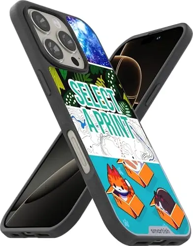 Smartish® iPhone 16 Pro Magnetic Case - Gripmunk Compatible with MagSafe [Lightweight + Protective] Slim & Thin Grip Cover with Microfiber Lining for Apple iPhone 16 Pro - Custom Prints 