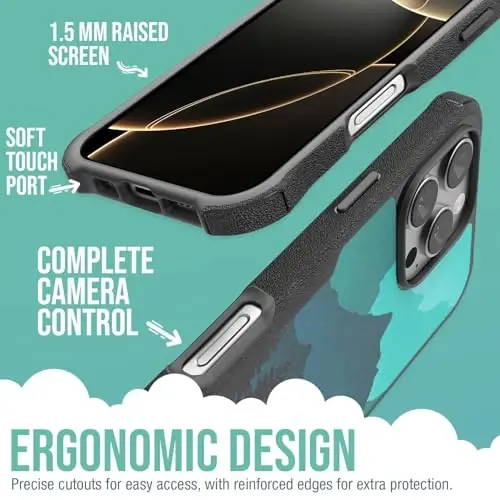 Smartish® iPhone 16 Pro Max Koruyucu Manyetik Kılıf - Gripzilla, MagSafe Uyumlu [Sağlam + Dayanıklı] Ağır Hizmet Tipi Zırh Kılıf, Apple iPhone 16 Pro Max için Düşme Testi Yapılmış Koruma - Dağları Yerinden Oynatır - 3