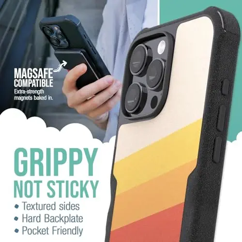 Smartish® iPhone 16 Pro Max Koruyucu Manyetik Kılıf - MagSafe Uyumlu Gripzilla [Sağlam + Dayanıklı] Ağır Hizmet Tipi Zırh Kılıf, Apple iPhone 16 Pro Max için Düşme Testli Koruma - Çizgili - SMARTISH (1)