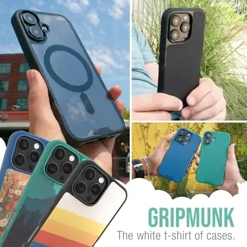 Smartish® iPhone 16 Pro Max Magnetic Case - Gripmunk Compatible with MagSafe [Lightweight + Protective] Slim & Thin Grip Cover with Microfiber Lining for Apple iPhone 16 Pro Max - So Jaded - 6