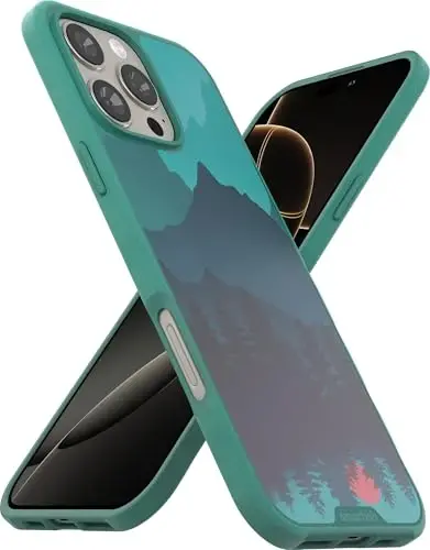 Smartish® iPhone 16 Pro Max magnitli g'ilofi - MagSafe bilan mos keladigan Gripmunk [Engil + Himoya] Apple iPhone 16 Pro Max uchun mikrofiber astarlı ingichka va yupqa g'ilof - Harakatlanuvchi tog'lar 