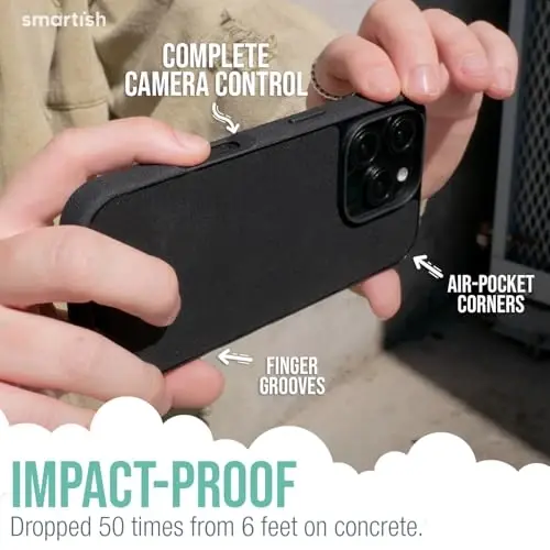 Smartish® iPhone 16 Pro Max magnitli g‘ilofi - MagSafe bilan mos keluvchi Gripmunk [Yengil + Himoya] Apple iPhone 16 Pro Max uchun mikrofiber astarli ingichka va yupqa g‘ilof - Maxsus nashrlar - 3