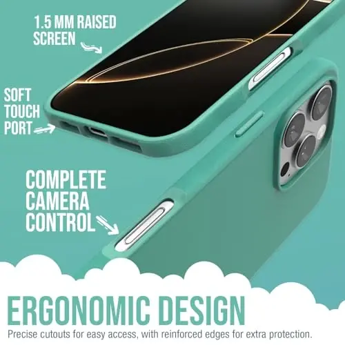 Smartish® iPhone 16 Pro Max Magnetic Case - Gripmunk Compatible with MagSafe [Lightweight + Protective] Slim & Thin Grip Cover with Microfiber Lining for Apple iPhone 16 Pro Max - So Jaded - 3