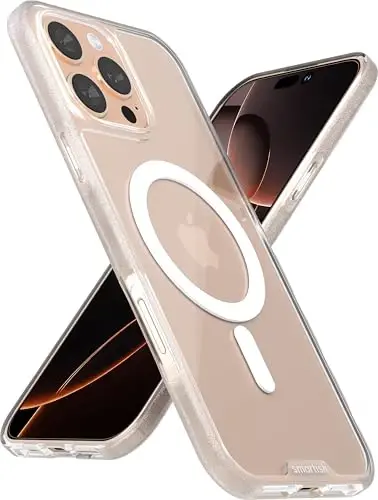 Smartish® iPhone 16 Pro Max Magnetic Case - Gripmunk Compatible with MagSafe [Lightweight + Protective] Slim & Thin Grip Cover with Microfiber Lining for Apple iPhone 16 Pro Max - Clearly Clear - 1