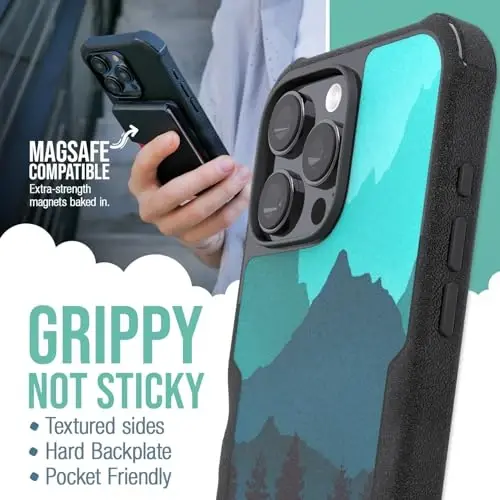 Smartish® iPhone 16 Pro Max Protective Magnetic Case - Gripzilla Compatible with MagSafe [Rugged + Tough] Heavy Duty Armor Cover Drop Tested Protection for Apple iPhone 16 Pro Max - Moving Mountains - 2