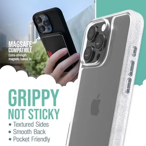 Smartish® iPhone 16 Pro Max uchun shaffof g‘ilof - Gripmunk [Yengil + Himoya] Yupqa, tushishga chidamli, o‘ta yupqa, Apple iPhone 16 Pro Max uchun qopqoq - Shaffof - SMARTISH (1)