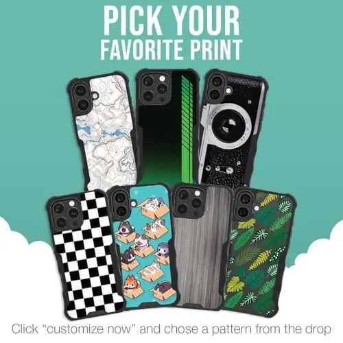 Smartish® iPhone 16 Pro Protective Magnetic Case - Gripzilla Compatible with MagSafe [Rugged + Tough] Heavy Duty Armor Slim Cover w/Drop Tested Protection for Apple iPhone 16 Pro - Custom Prints - 2