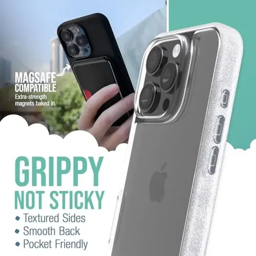 Smartish® iPhone 16 Pro Clear Case - Gripmunk [Lightweight + Protective] Slim Drop Tested Ultra Thin Grip Cover for Apple iPhone 16 Pro - Clearly Clear - 2
