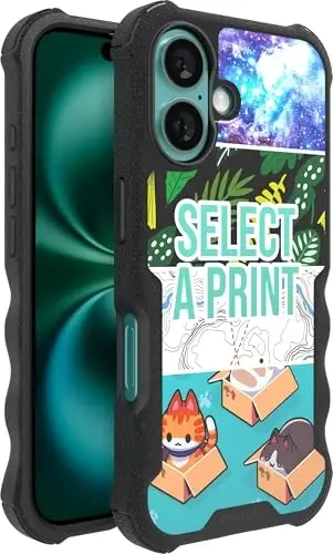 Smartish® iPhone 16 Protective Magnetic Case - Gripzilla Compatible with MagSafe [Rugged + Tough] Heavy Duty Grip Armored Slim Cover w/Drop Tested Protection for Apple iPhone 16 - Custom Prints - 1