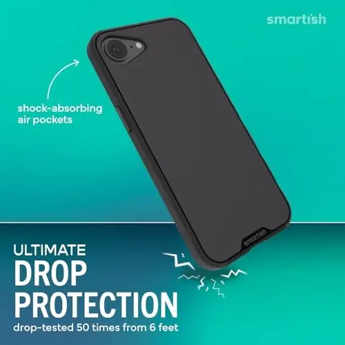 Smartish® iPhone 16e Magnetic Case with MagSafe Wallet - Gripmunk - Magsafe Compatible Thin Grip Cover + Detachable Magnetic Credit Card Holder - Black Tie Affair - 3
