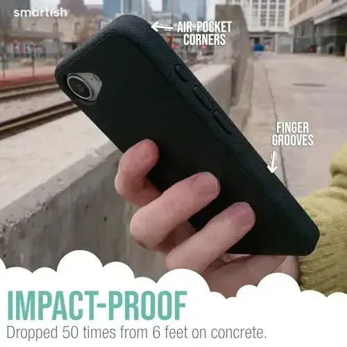 Smartish® iPhone 16e MagSafe Case - Gripmunk Magnetic Slim Case [Lightweight + Protective] Thin Grip Cover with Microfiber Lining for Apple iPhone 16e 2025 - Custom Prints - 3