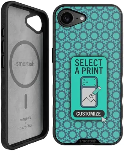 Smartish® iPhone 16e MagSafe Case - Gripmunk Magnetic Slim Case [Lightweight + Protective] Thin Grip Cover with Microfiber Lining for Apple iPhone 16e 2025 - Custom Prints 