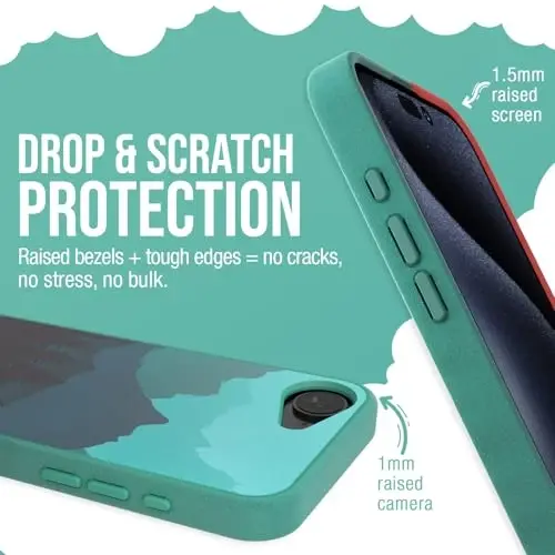 Smartish® iPhone 16e MagSafe Case - Gripmunk Magnetic Slim Case [Lightweight + Protective] Thin Grip Cover with Microfiber Lining for Apple iPhone 16e 2025 - Moving Mountains - 4